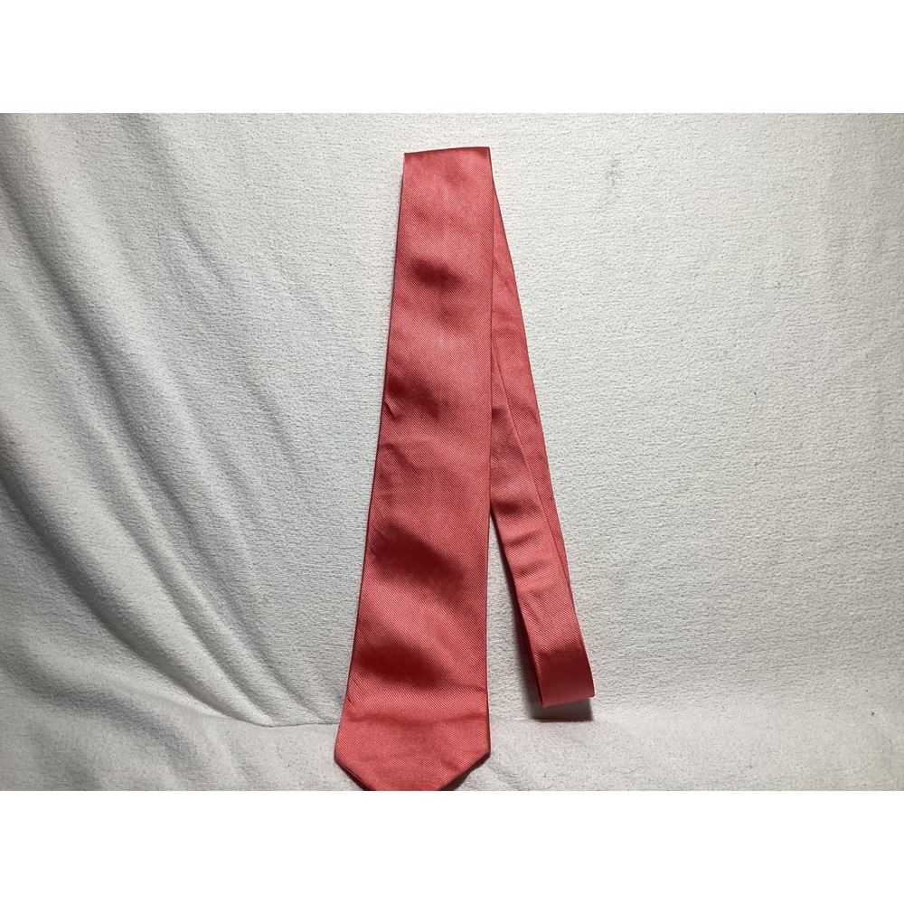 Ben Silver Charleston London Coral Pink 100% Wool Handmade Twill Men's Tie